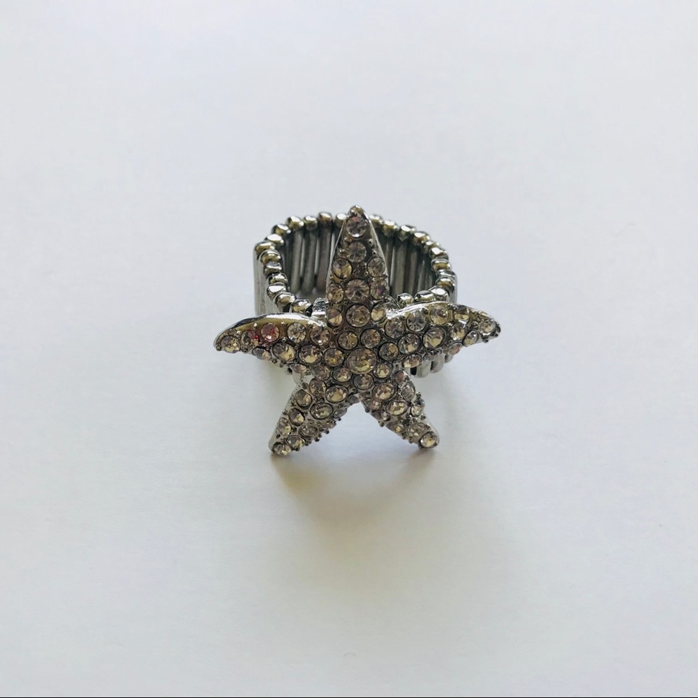 Silver Starfish Stretch Ring - image 4